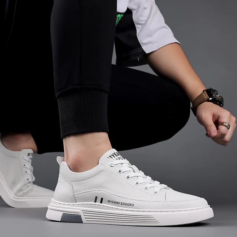 Baskets plates de sport décontractées - Cuir véritable